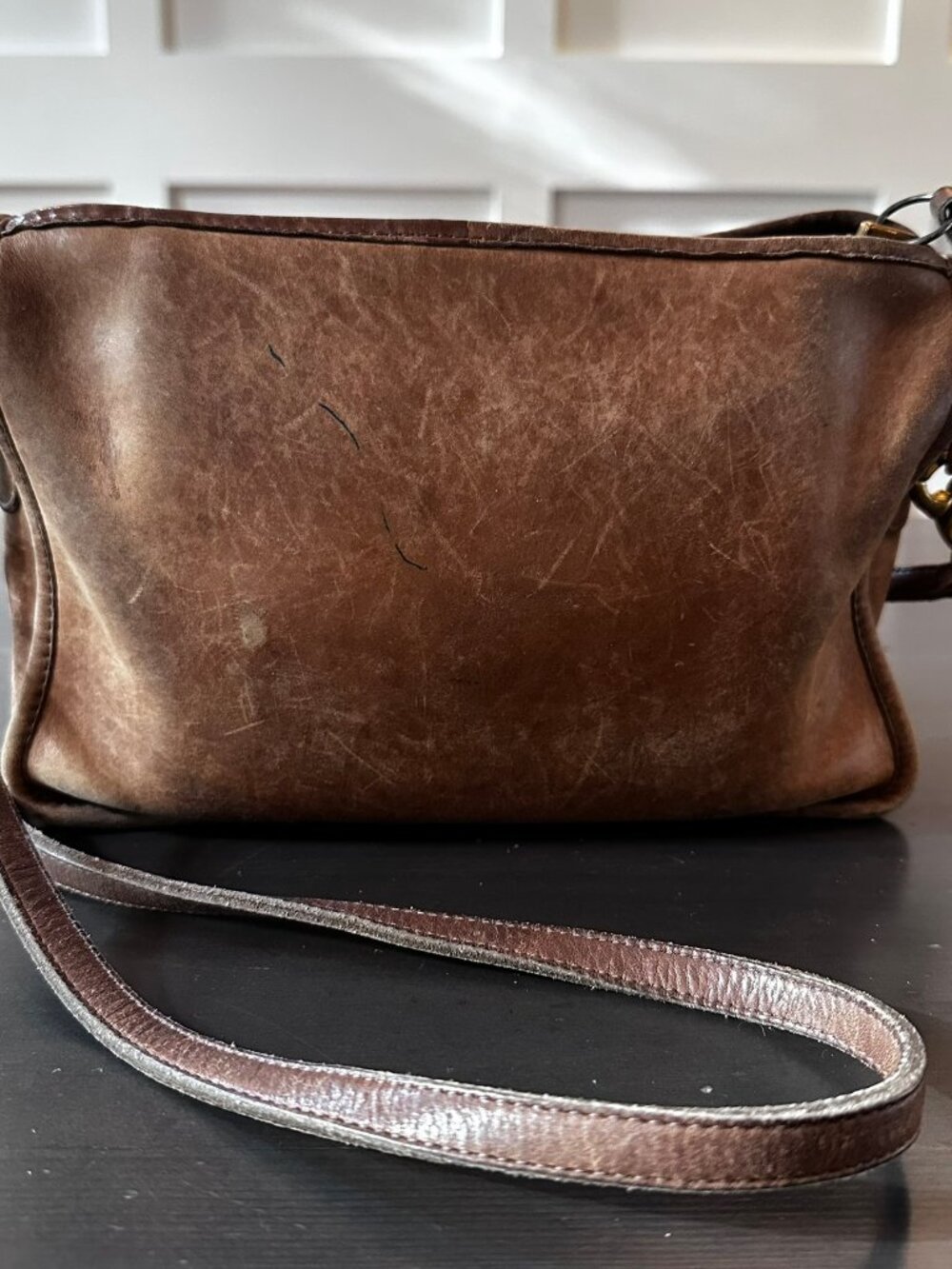 Vintage Coach 983-9607 Brown Glove-Tanned Leather Crossbody Bag, Made in NY - Picture 13 of 14
